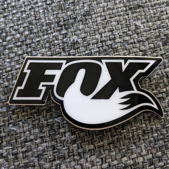 3.5" Black/White Fox Racing  - Mountain Road BMX Bike Ride FRAME STICKER DECAL - Picture 2 of 4
